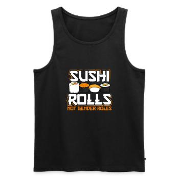 Sushi-rollen, Keine Geschlechterrollen - Männer Premium Bio Tank Top - Schwarz - Vorne - Michal (187cm)