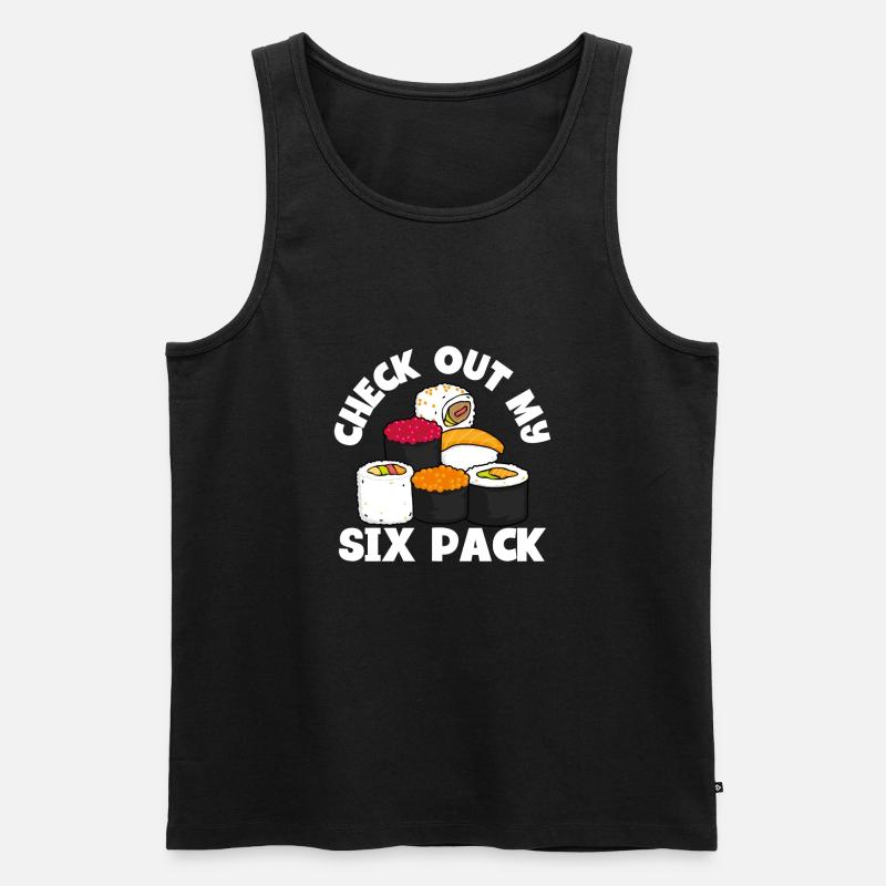 Découvrez mon sixpack de sushis - Débardeur bio Premium Homme - noir