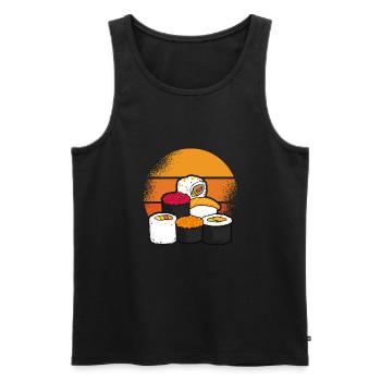 Sushi Esthétique Rétro Sun - Débardeur bio Premium Homme - noir - Devant - Michal (187cm)