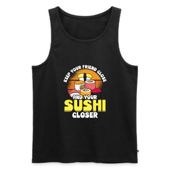 Gardez vos sushis plus près que votre - Débardeur bio Premium Homme - noir - Devant - Michal (187cm)