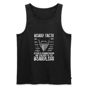 Faits sur la barbe pour imberbe - Débardeur bio Premium Homme - noir - Devant - Michal (187cm)