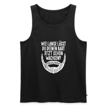 Wie Lange Lässt Man Seinen Bart Wachsen? - Männer Premium Bio Tank Top - Schwarz - Vorne - Michal (187cm)