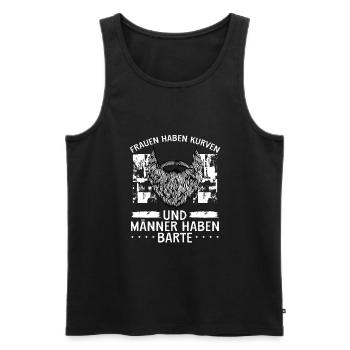 Männer Haben Bärte - Männer Premium Bio Tank Top - Schwarz - Vorne - Michal (187cm)