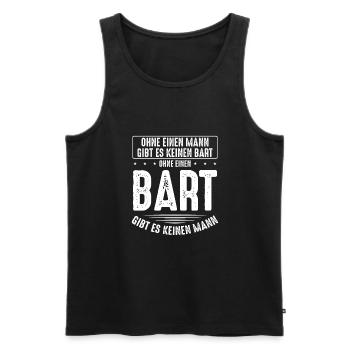 Ohne Bart Gibt Es Keinen Mann - Männer Premium Bio Tank Top - Schwarz - Vorne - Michal (187cm)