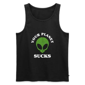 Alien, UFO, UAP, Space, Weltraum Flugobjekt - Männer Premium Bio Tank Top - Schwarz - Vorne - Michal (187cm)