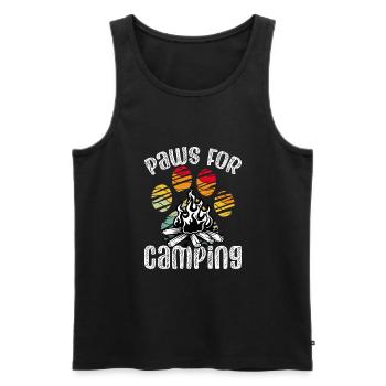 Pattes pour le camping - Débardeur bio Premium Homme - noir - Devant - AI Model Male 178 light (178cm)