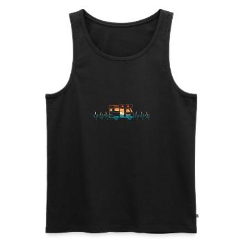 Camper Frequenz - Männer Premium Bio Tank Top - Schwarz - Vorne - Michal (187cm)