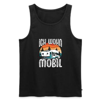 Ich wohn Mobil - Männer Premium Bio Tank Top - Schwarz - Vorne - Michal (187cm)