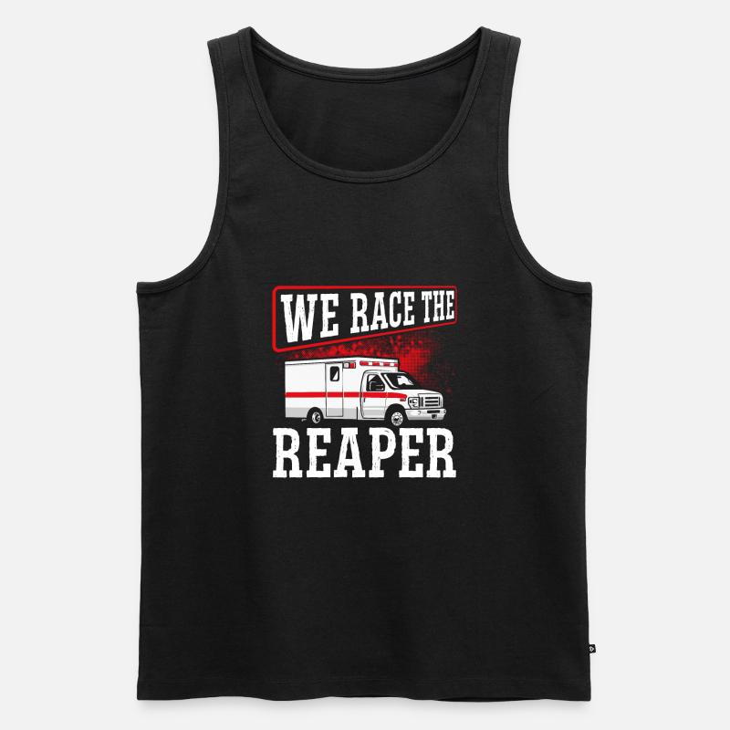 Ein rennen gegen den Sensenmann - Männer Premium Bio Tank Top - Schwarz