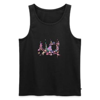 Yoga,Femme,Stretching,Sports,Power Yoga,Mandala - Débardeur bio Premium Homme - noir - Devant - AI Model Male 178 light (178cm)