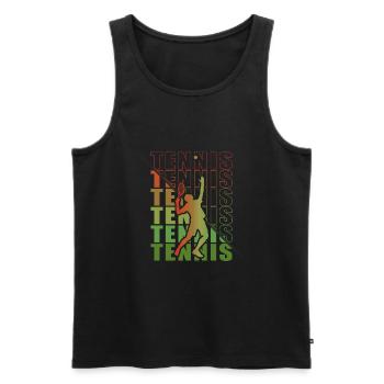 Clothing outfit for tennis players Club Tennis - Men's Premium Organic Tank Top - black - Front - Michal (187cm)