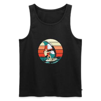 Wingsurfing Man Sunset - Débardeur bio Premium Homme - noir - Devant - AI Model Male 178 light (178cm)