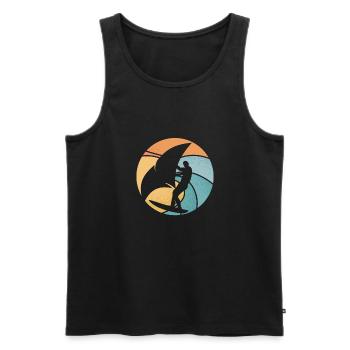 Wingsurf sur une vague - Débardeur bio Premium Homme - noir - Devant - AI Model Male 178 light (178cm)