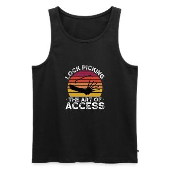 Lockpicking The Art of Access - Men's Premium Organic Tank Top - black - Front - AI Model Male 178 light (178cm)