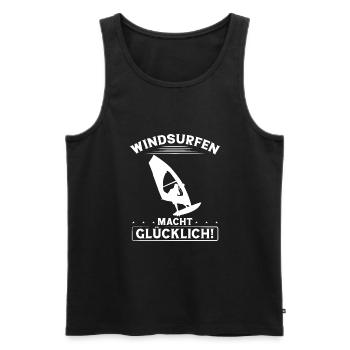 Windsurfen Macht Glücklich - Männer Premium Bio Tank Top - Schwarz - Vorne - Michal (187cm)