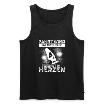 Luftstrom Im Gesicht - Männer Premium Bio Tank Top - Schwarz - Vorne - Michal (187cm)