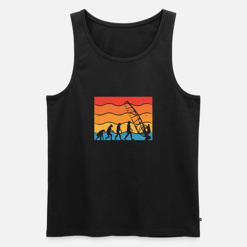 Evolution Des Windsurfers - Männer Premium Bio Tank Top - Schwarz