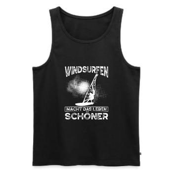 Windsurfen Macht Das Leben Schöner - Männer Premium Bio Tank Top - Schwarz - Vorne - Michal (187cm)