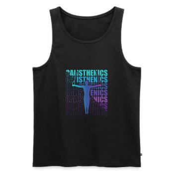 Calisthenics Street Workout Gymnastics Fitness - Men's Premium Organic Tank Top - black - Front - AI Model Male 178 light (178cm)