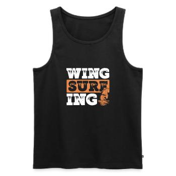 Wingsurf sur la mer - Débardeur bio Premium Homme - noir - Devant - AI Model Male 178 light (178cm)