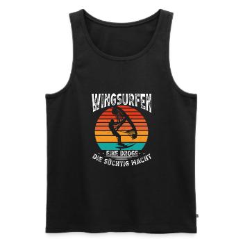 Wingsurfing Macht Mich Süchtig - Männer Premium Bio Tank Top - Schwarz - Vorne - Michal (187cm)