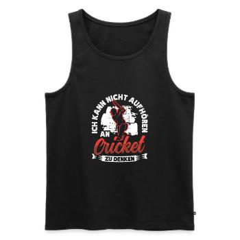 Ich Kann Nicht Aufhören, An Cricket Zu - Männer Premium Bio Tank Top - Schwarz - Vorne - AI Model Male 178 light (178cm)