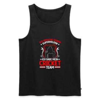 Ich Brauche Keinen Superhelden, Ich Habe - Männer Premium Bio Tank Top - Schwarz - Vorne - Michal (187cm)