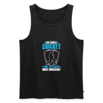 Ich Spiele Cricket, Um Zu Leben - Männer Premium Bio Tank Top - Schwarz - Vorne - AI Model Male 178 light (178cm)