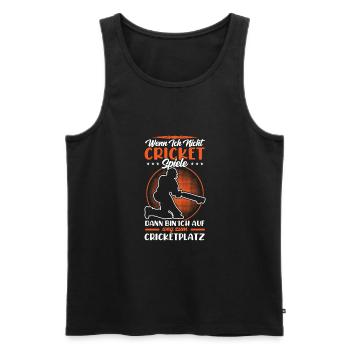 Wenn Ich Nicht Cricket Spiele, Bin Ich - Männer Premium Bio Tank Top - Schwarz - Vorne - AI Model Male 178 light (178cm)