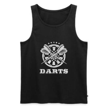 Darts Sports Club, Dartboard, Arrow Sport Darts - Men's Premium Organic Tank Top - black - Front - Michal (187cm)