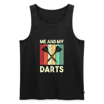 Darts Sports Club, Dartboard, Arrow Sport Darts - Men's Premium Organic Tank Top - black - Front - Michal (187cm)