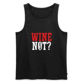 Wein, Warum Nicht - Männer Premium Bio Tank Top - Schwarz - Vorne - Michal (187cm)