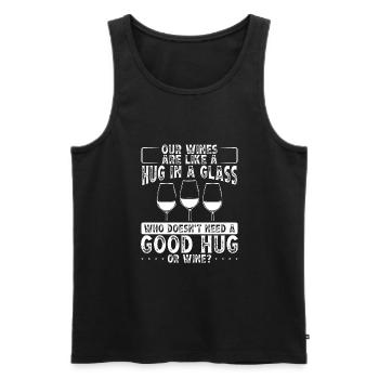 Unsere Weine Sind Wie Eine Umarmung Im - Männer Premium Bio Tank Top - Schwarz - Vorne - Michal (187cm)