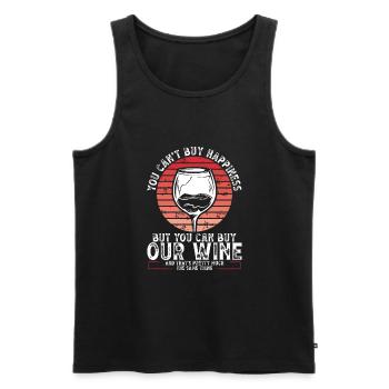 Glück Kann Man Nicht Kaufen Außer Wein - Männer Premium Bio Tank Top - Schwarz - Vorne - Michal (187cm)