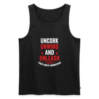 Entkorken, Entspannen Und Entfesseln - Männer Premium Bio Tank Top - Schwarz - Vorne - Michal (187cm)