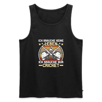 Ich Brauche Nur Cricket - Männer Premium Bio Tank Top - Schwarz - Vorne - AI Model Male 178 light (178cm)
