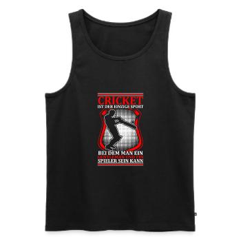 Cricket Das Einzige Spiel - Männer Premium Bio Tank Top - Schwarz - Vorne - AI Model Male 178 light (178cm)