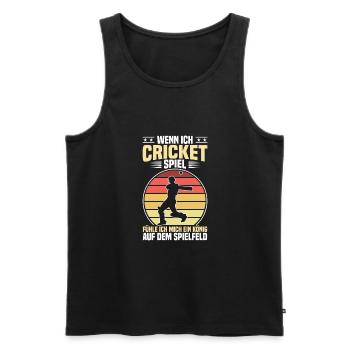 Wenn Ich Cricket Spiele, Bin Ich Wie Ein - Männer Premium Bio Tank Top - Schwarz - Vorne - Michal (187cm)