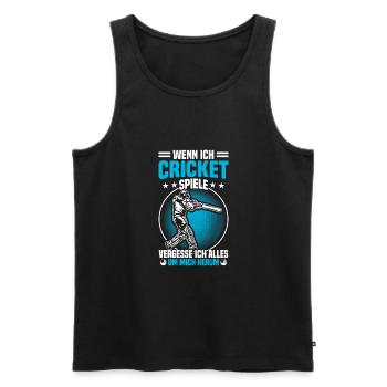 Wenn Ich Cricket Spiele, Vergesse Ich - Männer Premium Bio Tank Top - Schwarz - Vorne - Michal (187cm)