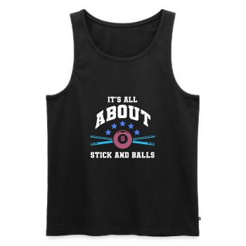Billiard Poolbillard Snooker Verein Club Billard - Männer Premium Bio Tank Top - Schwarz - Vorne - AI Model Male 178 light (178cm)
