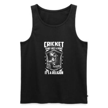 Cricket is a religion - Men's Premium Organic Tank Top - black - Front - Michal (187cm)