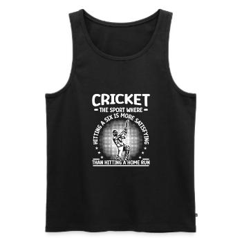 Cricket hits a home run - Men's Premium Organic Tank Top - black - Front - AI Model Male 178 light (178cm)
