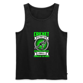 Cricket sport, the human being - Men's Premium Organic Tank Top - black - Front - Michal (187cm)