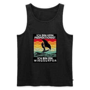 Ich Bin Ein Wingsurfer - Männer Premium Bio Tank Top - Schwarz - Vorne - Michal (187cm)