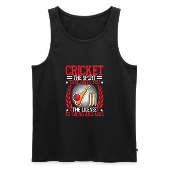 Le cricket vous donne la licence de - Débardeur bio Premium Homme - noir - Devant - Michal (187cm)