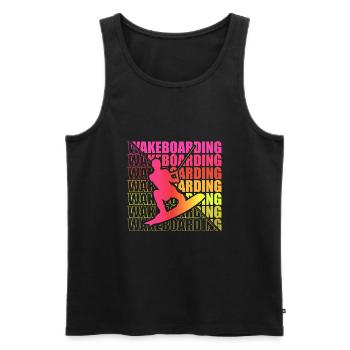 Wakeboard Wakeboarder Wakeboarding Freestyle DNA - Men's Premium Organic Tank Top - black - Front - AI Model Male 178 light (178cm)