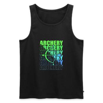 Archery Archer Archery Bow - Men's Premium Organic Tank Top - black - Front - AI Model Male 178 light (178cm)