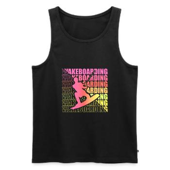 Wakeboard Wakeboarder Wakeboarding Freestyle DNA - Men's Premium Organic Tank Top - black - Front - AI Model Male 178 light (178cm)