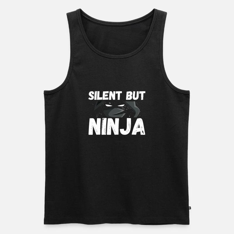 Dunkler Stiller Ninja - Männer Premium Bio Tank Top - Schwarz