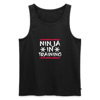 Ninja in training - Men's Premium Organic Tank Top - black - Front - Michal (187cm)